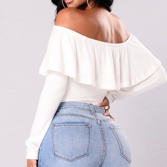 Off Shoulder White Top - Picture 2 of 5